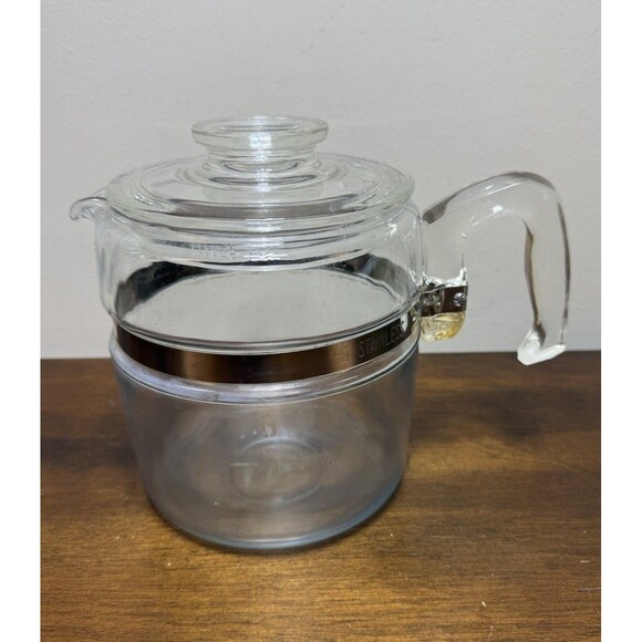 Pyrex Other - PYREX 6 Cup Coffee Pot #7756 Replacement Glass Carafe & Lid Flameware Percolator